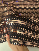 Gold Foiled Mirror Sequins on Knit