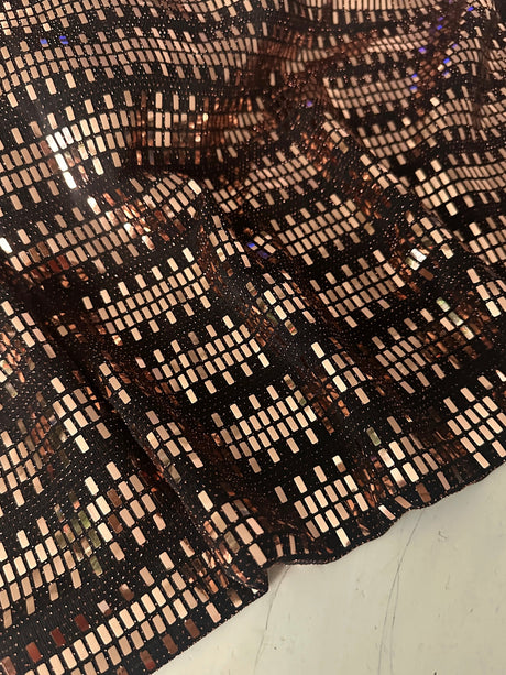 Gold Foiled Mirror Sequins on Knit