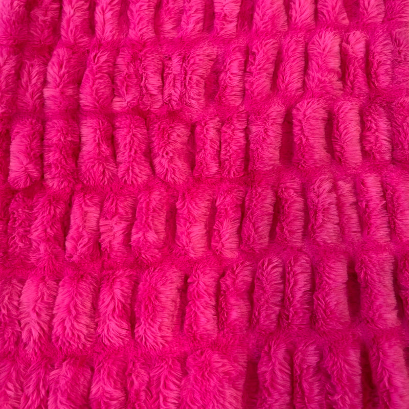 Ruched Chinchilla Stretch Faux Fur Fabric - 95% Polyester 5% Spandex, Ruched Texture, 60" Width (1 Yard)