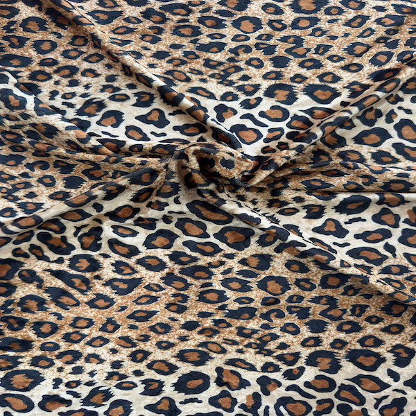 Stretch Velvet Fabric Leopard Print 60" Wide