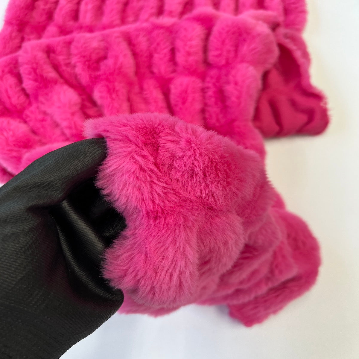 Faux Fur Fabric Ruched Chinchilla Stretch