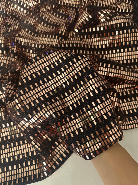 Gold Foiled Mirror Sequins on Knit