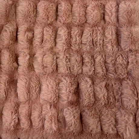 Ruched Chinchilla Stretch Faux Fur Fabric - 95% Polyester 5% Spandex, Ruched Texture, 60" Width (1 Yard)