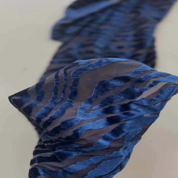 Stretch Velvet Fabric Zebra Print Burnout