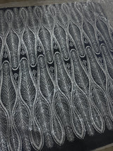 Stretch Sequin Geometric Lace Silver
