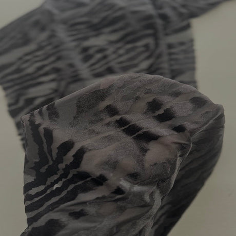 Stretch Velvet Fabric Zebra Print Burnout