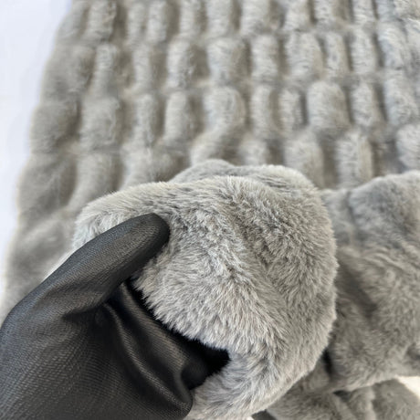 Faux Fur Fabric Ruched Chinchilla Stretch