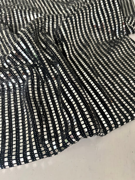 Stretch Mirror Sequin Knit Silver
