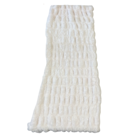 Ruched Chinchilla Stretch Faux Fur Fabric - 95% Polyester 5% Spandex, Ruched Texture, 60" Width (1 Yard)
