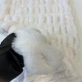 Faux Fur Fabric Ruched Chinchilla Stretch