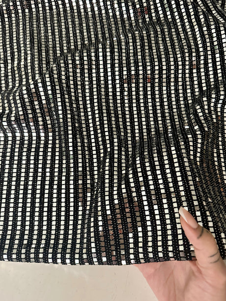Stretch Mirror Sequin Knit Silver