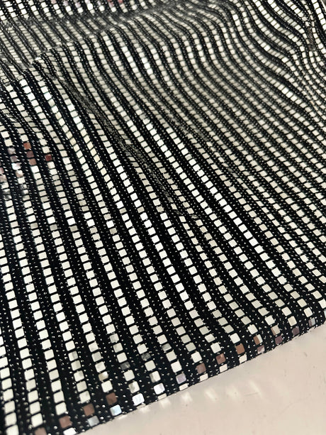 Stretch Mirror Sequin Knit Silver