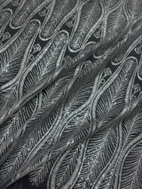 Stretch Sequin Geometric Lace Silver