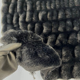 Faux Fur Fabric Ruched Chinchilla Stretch