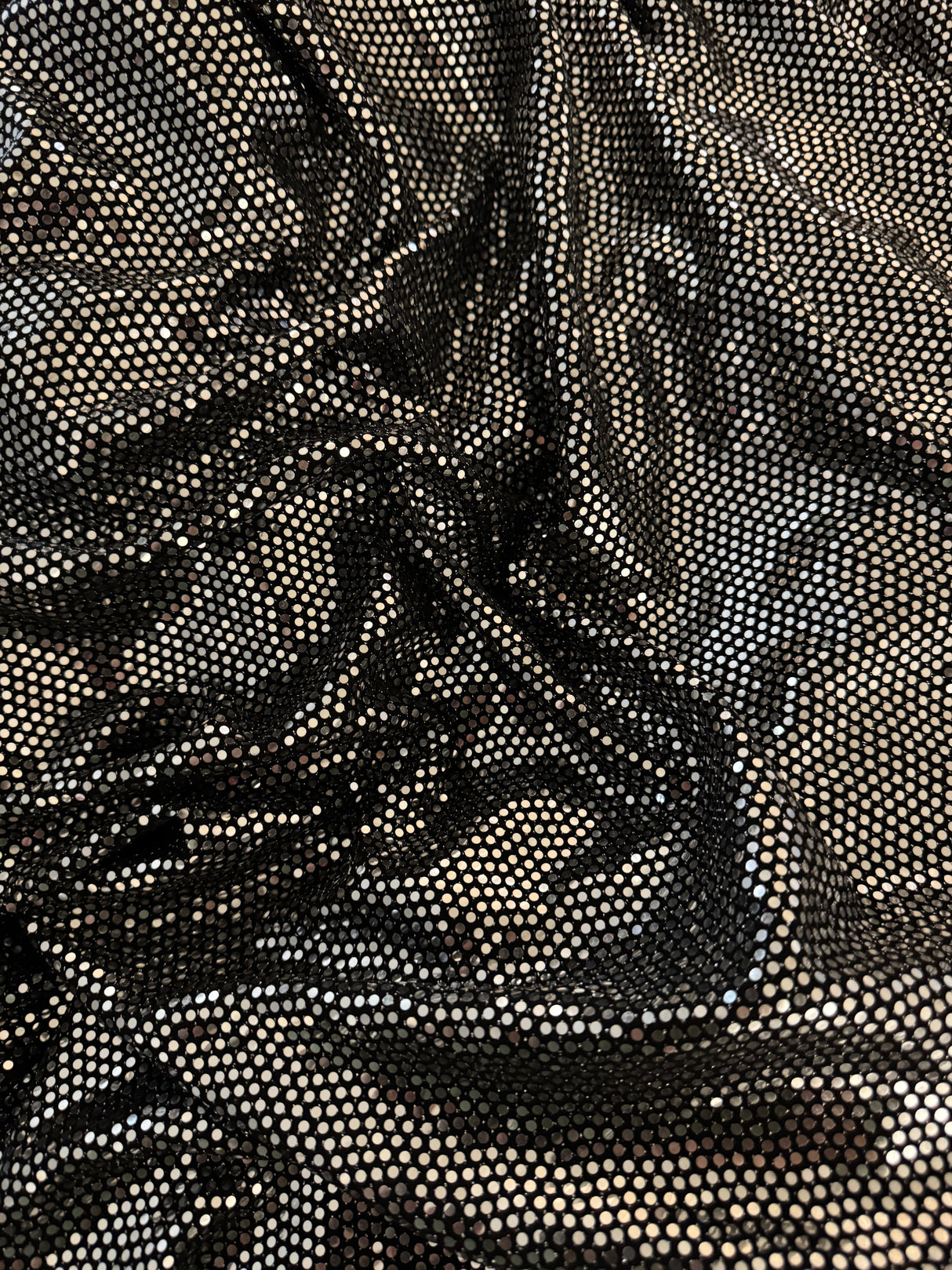 Stretch Sequin Mirror Foiled Spandex Silver