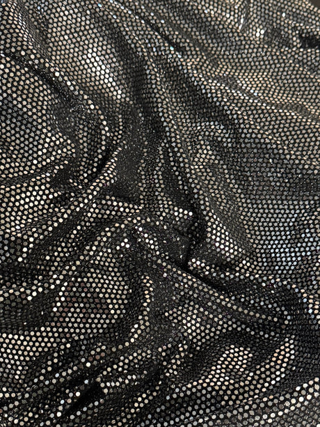 Stretch Sequin Mirror Foiled Spandex Silver