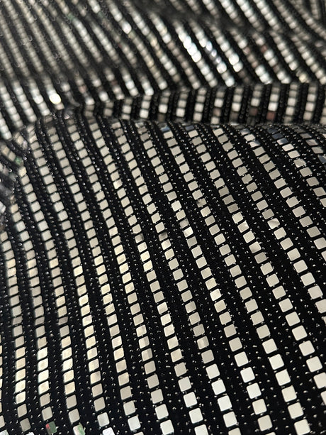 Stretch Mirror Sequin Knit Silver