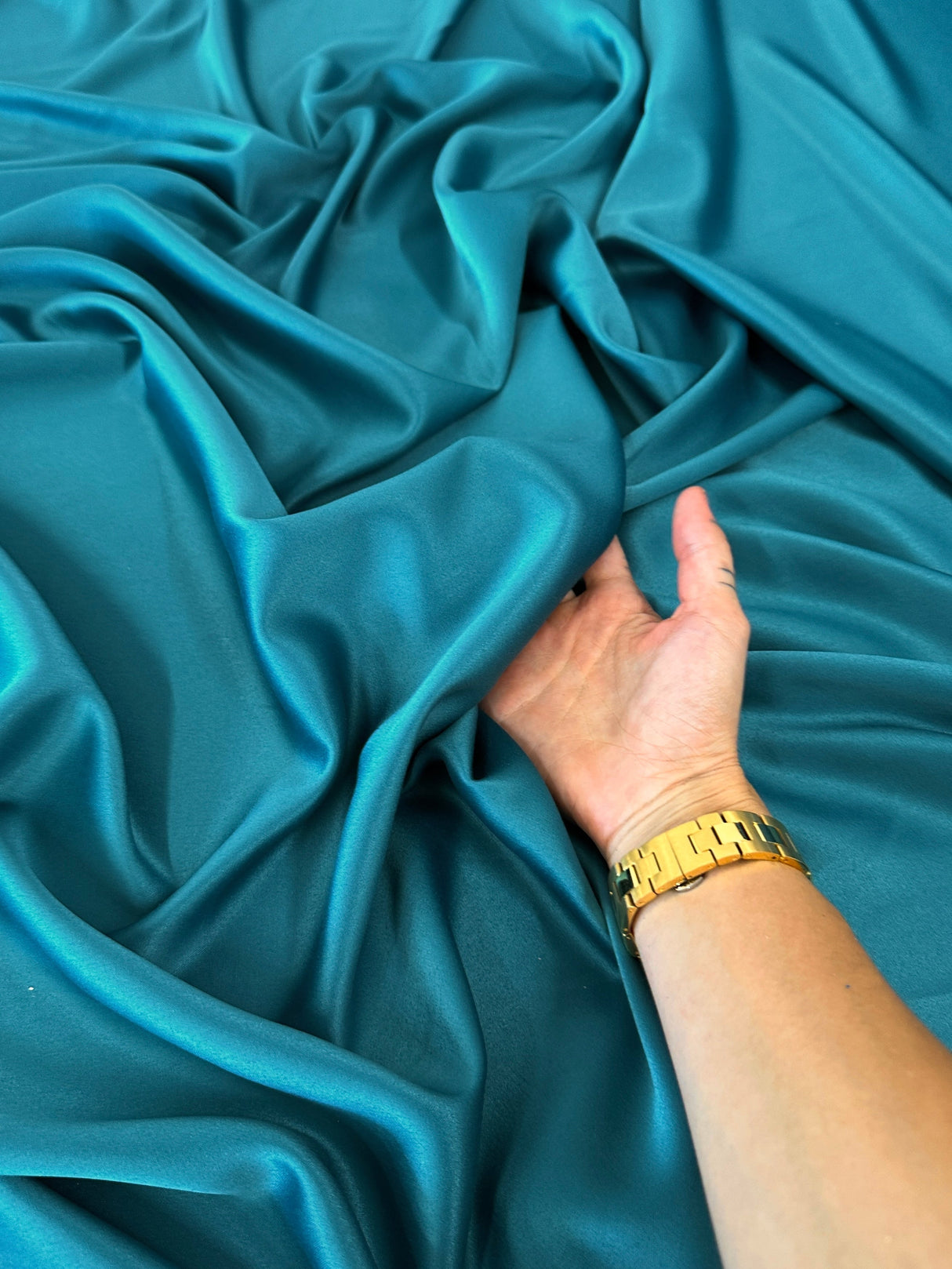 Stretch Crepe Back Satin Teal Green