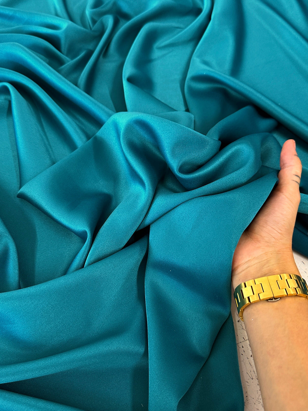 Stretch Crepe Back Satin Teal Green