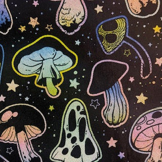 Polyester Spandex Mushroom Print Fabric 4-Way Stretch
