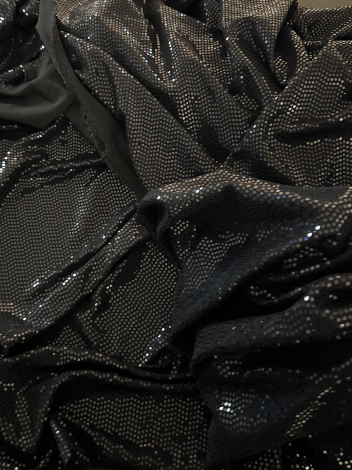 Black Sequin Mirror Foiled Spandex