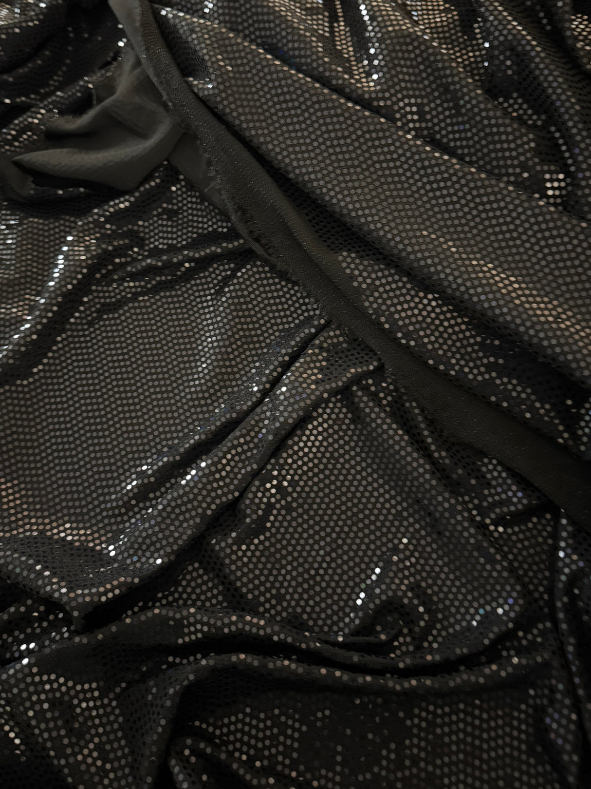 Black Sequin Mirror Foiled Spandex
