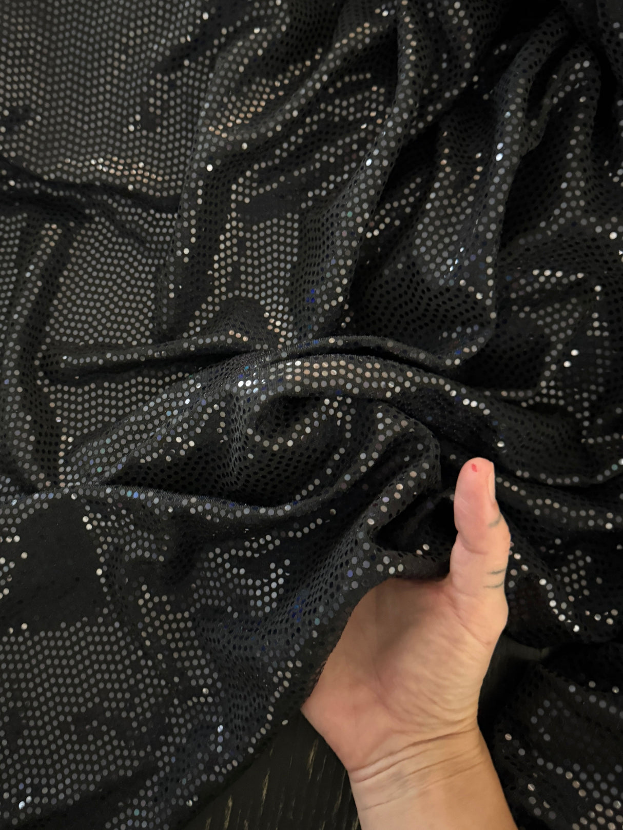 Black Sequin Mirror Foiled Spandex