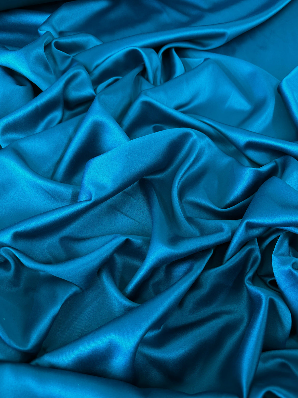 Teal Blue Stretch Crepe Back Satin
