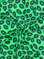 Green Kiss Print Spandex Fabric - Green Kiss Print, 58"/60" Width (1 Yard)
