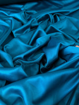 Teal Blue Stretch Crepe Back Satin