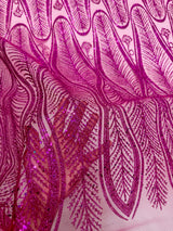 Glitter Sequin Geometric Lace