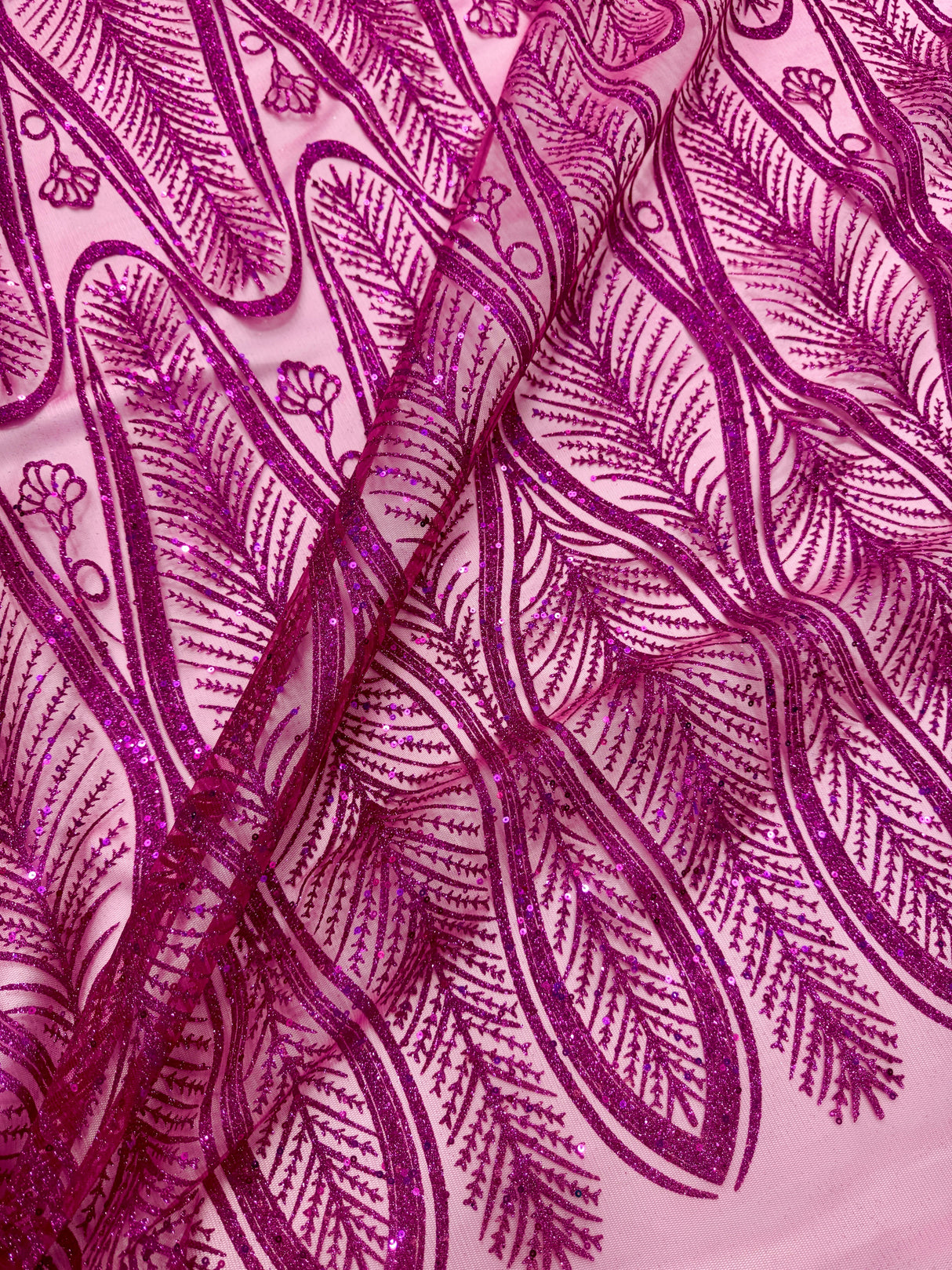 Glitter Sequin Geometric Lace