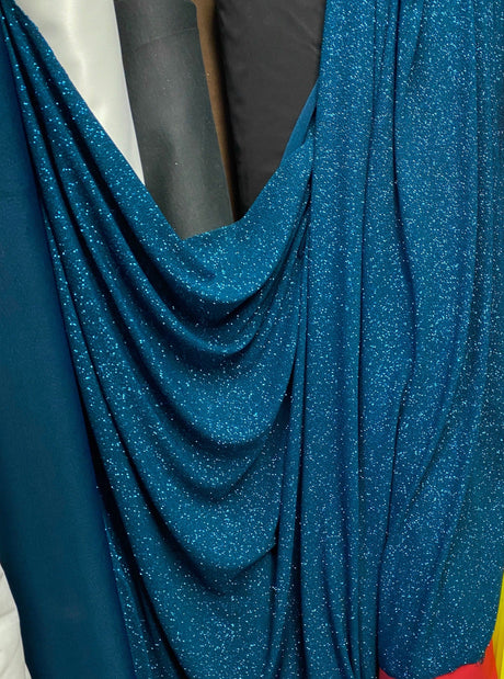 Teal Stretch Lurex Knit