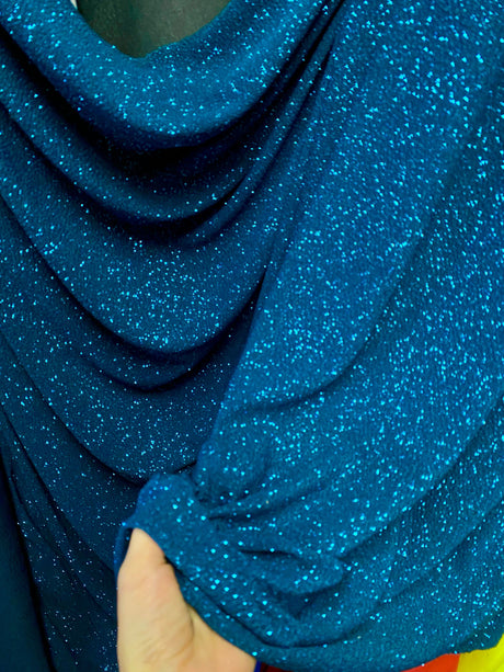 Teal Stretch Lurex Knit