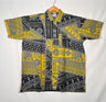 Traditional Tattoo Rectangle & Triangle Geometric Shirt 100 Percent Cotton Fabric - Tapa Design, Red, Grey, Hunter Green, Maroon Oak, XL-6XL (1 Unit)