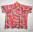 Traditional Tattoo Rectangle & Triangle Geometric Shirt 100 Percent Cotton Fabric - Tapa Design, Red, Grey, Hunter Green, Maroon Oak, XL-6XL (1 Unit)