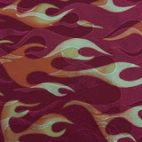 Polyester Spandex Foggy Foil Flame Print Fabric