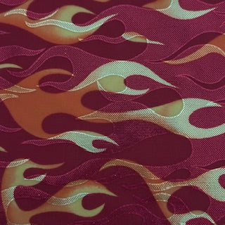 Polyester Spandex Foggy Foil Flame Print Fabric