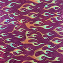 Polyester Spandex Foggy Foil Flame Print Fabric