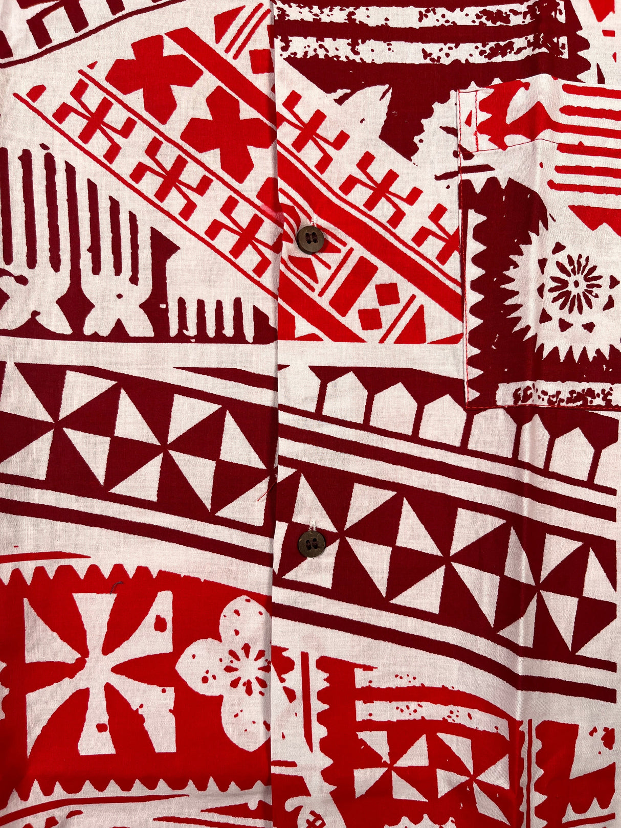 Traditional Tattoo Rectangle & Triangle Geometric Shirt 100 Percent Cotton Fabric - Tapa Design, Red, Grey, Hunter Green, Maroon Oak, XL-6XL (1 Unit)
