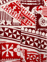 Traditional Tattoo Rectangle & Triangle Geometric Shirt 100 Percent Cotton Fabric - Tapa Design, Red, Grey, Hunter Green, Maroon Oak, XL-6XL (1 Unit)
