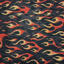 Polyester Spandex Foggy Foil Flame Print Fabric