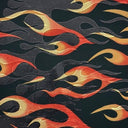 Polyester Spandex Foggy Foil Flame Print Fabric
