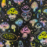 Polyester Spandex Mushroom Print Fabric 4-Way Stretch