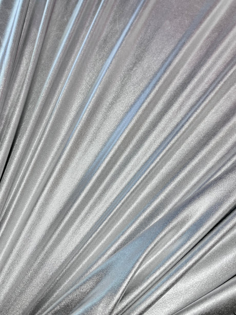 Shiny Foil Lame Spandex Silver