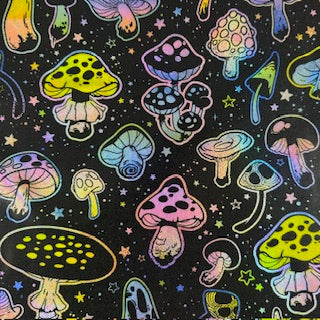 Polyester Spandex Mushroom Print Fabric 4-Way Stretch