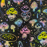 Polyester Spandex Mushroom Print Fabric 4-Way Stretch