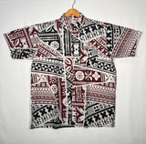 Traditional Tattoo Rectangle & Triangle Geometric Shirt 100 Percent Cotton Fabric - Tapa Design, Red, Grey, Hunter Green, Maroon Oak, XL-6XL (1 Unit)