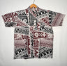 Traditional Tattoo Rectangle & Triangle Geometric Shirt 100 Percent Cotton Fabric - Tapa Design, Red, Grey, Hunter Green, Maroon Oak, XL-6XL (1 Unit)