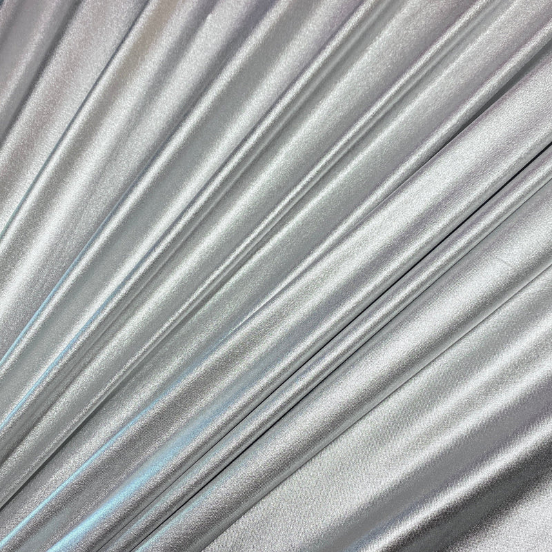 Shiny Foil Lame Spandex Silver